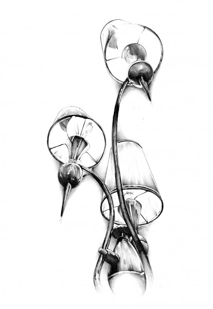 Elegant Lamp Sketch by Kulik — canvas wall art
