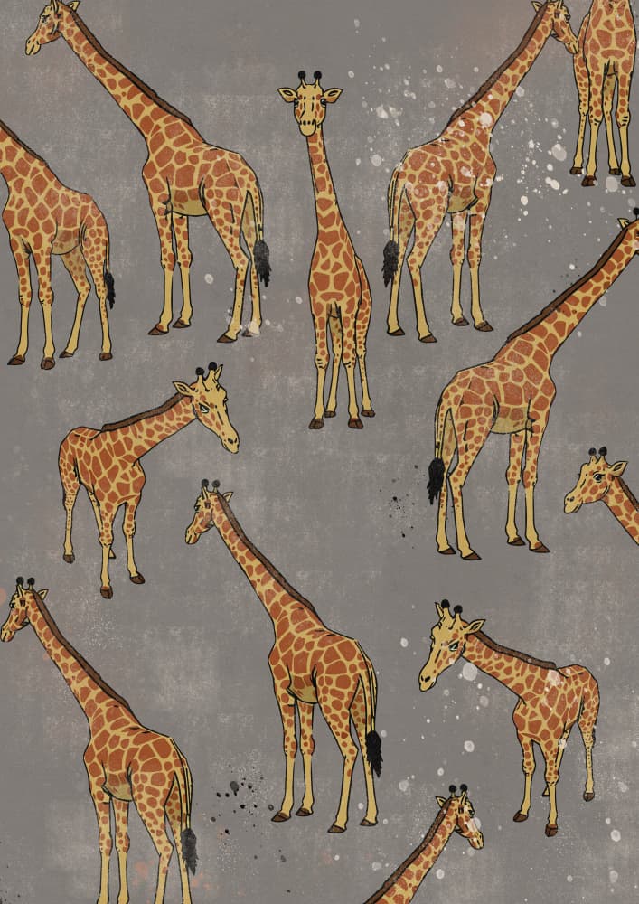 Whimsical Giraffe Pattern by Nicholas — canvas wall art