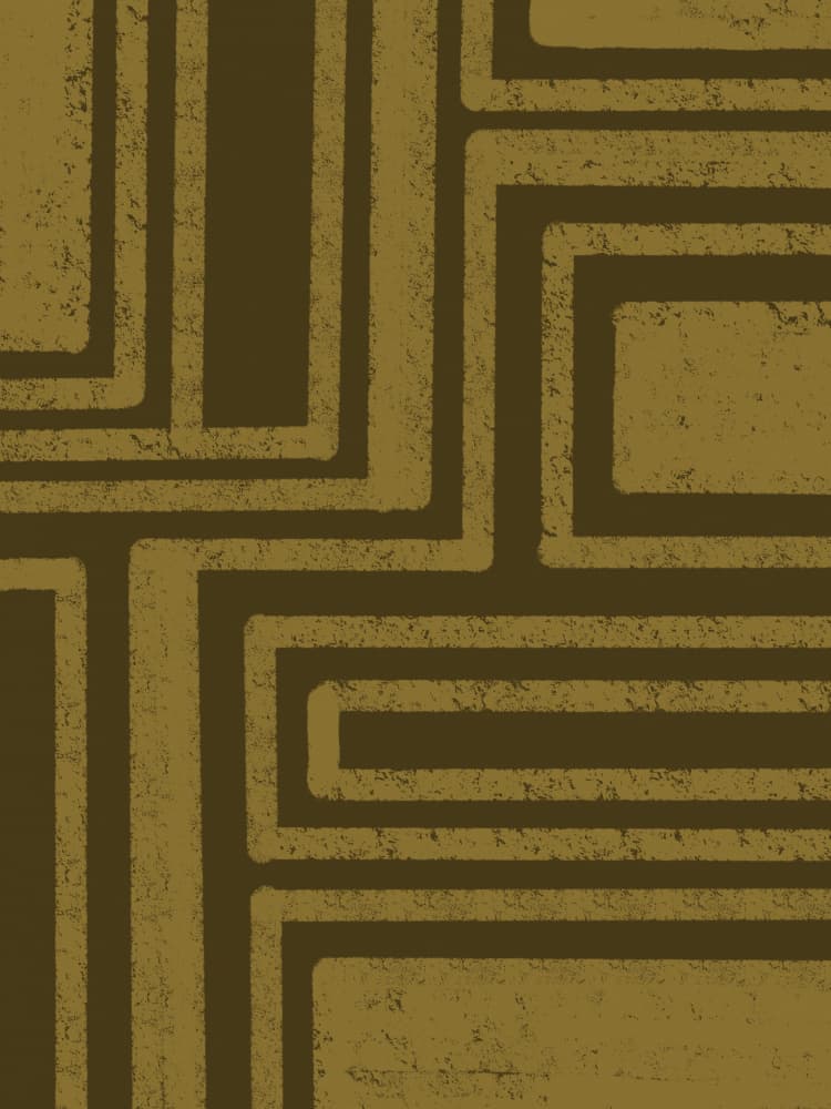 Earthy Olive Maze Lines by Yuli Saputra — canvas wall art