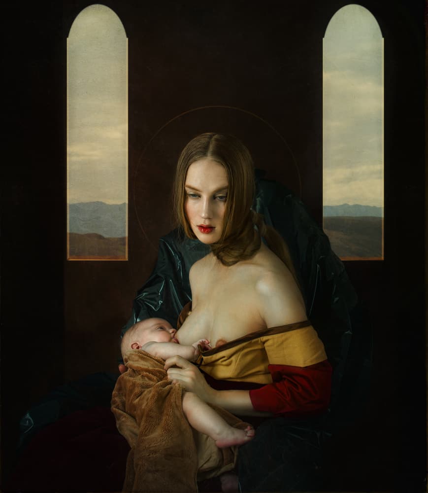 Modern Madonna and Child by Svetlana Melik-Nubarova — canvas wall art