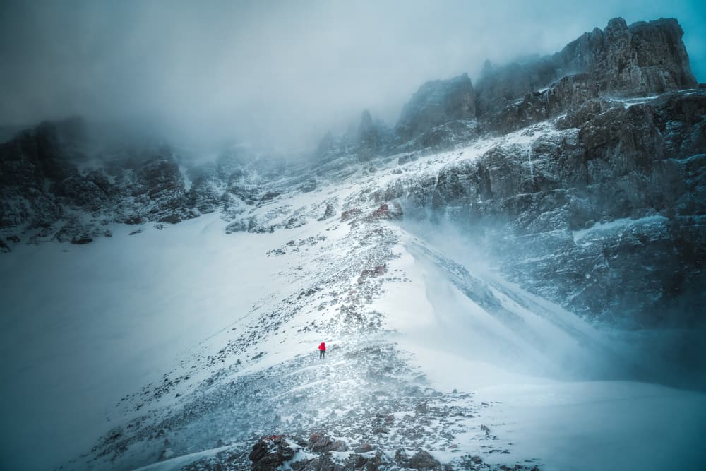 Misty Mountain Hiker by Yongnan Li (李永男) — canvas wall art