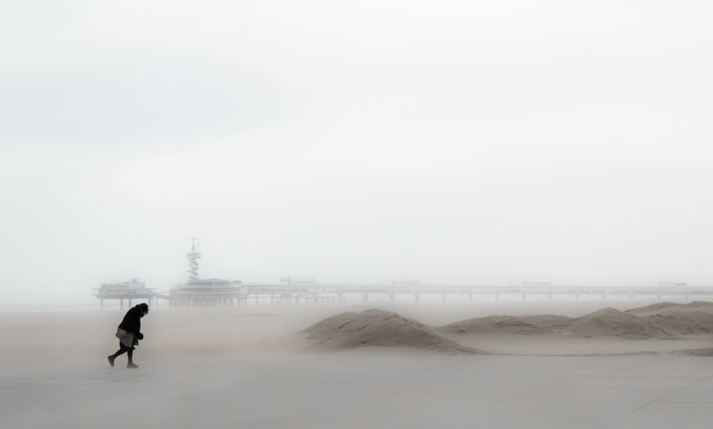 Coastal Fog Stroll by Gilbert Claes — canvas wall art