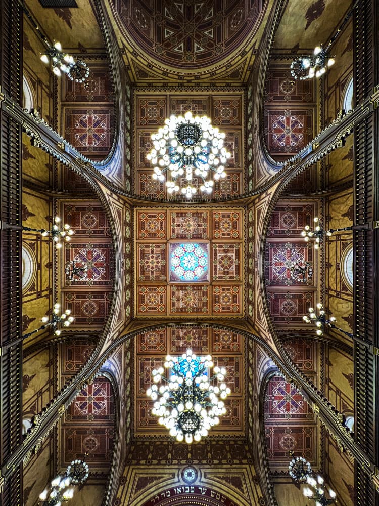 Ornate Synagogue Ceiling by Dmitrii Rabeev — canvas wall art