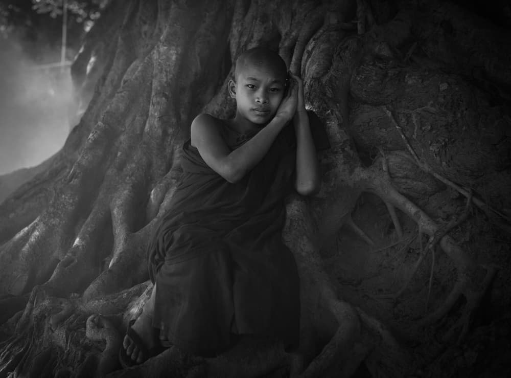 Young Monk Resting by Clas Gustafson PRO — canvas wall art