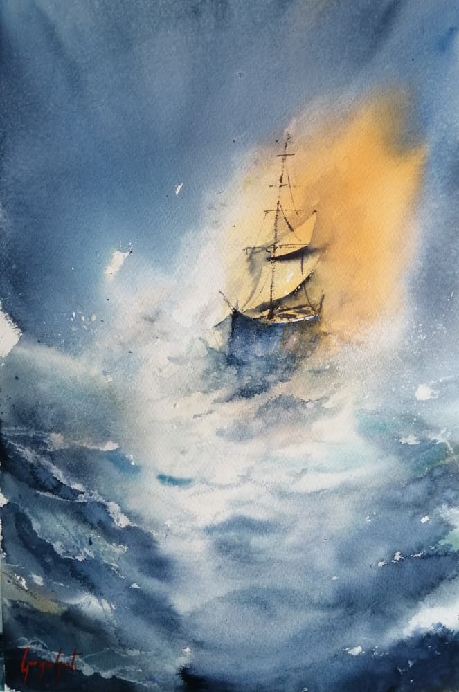 Sailing Through the Storm by Giorgio Gosti — canvas wall art