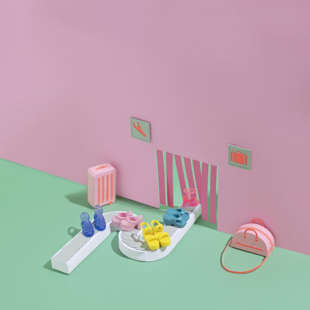 Pastel Airport Departures by Julia Ramiro — canvas wall art
