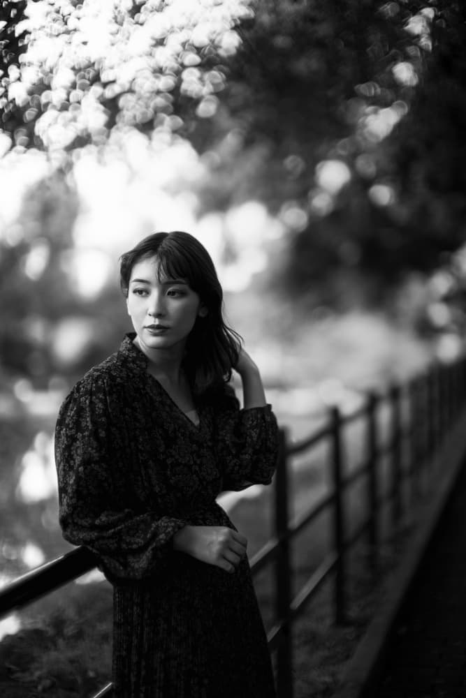 Serene Woman Outdoor Portrait by Yuzo Fujii — canvas wall art