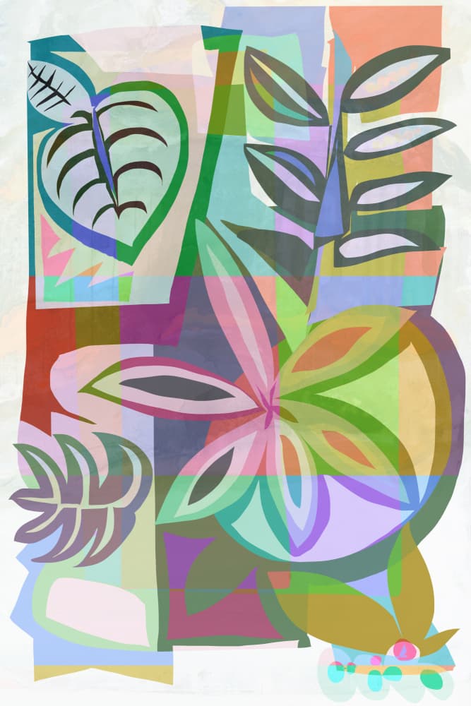 Vibrant Botanical Shapes by casa cartissi — canvas wall art