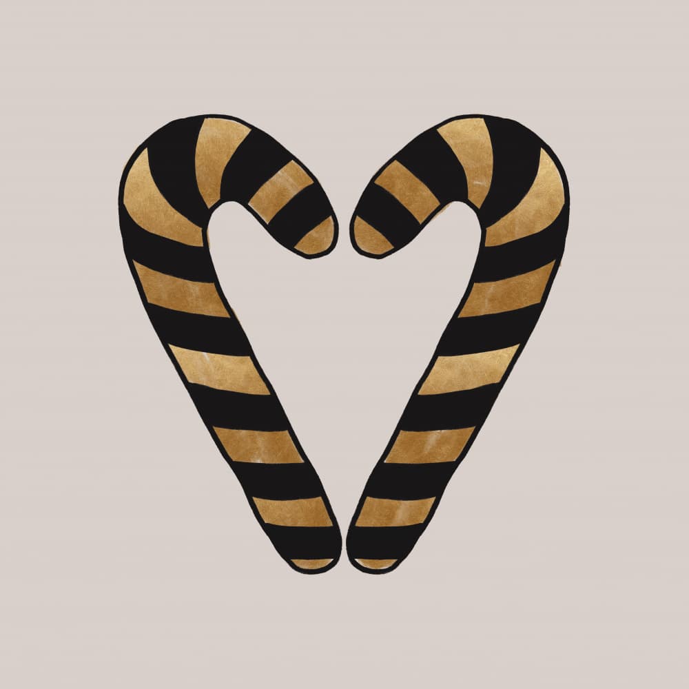 Black Gold Candy Heart by Orara Studio — canvas wall art