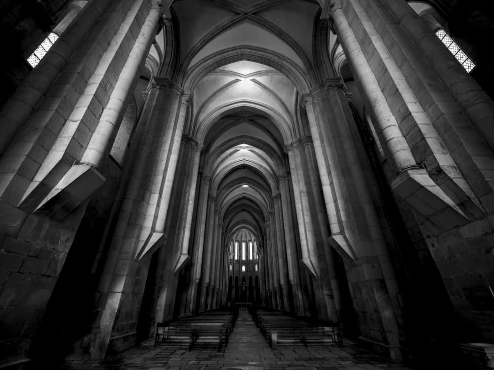 Grand Gothic Cathedral Interior by Fernando Silveira — canvas wall art