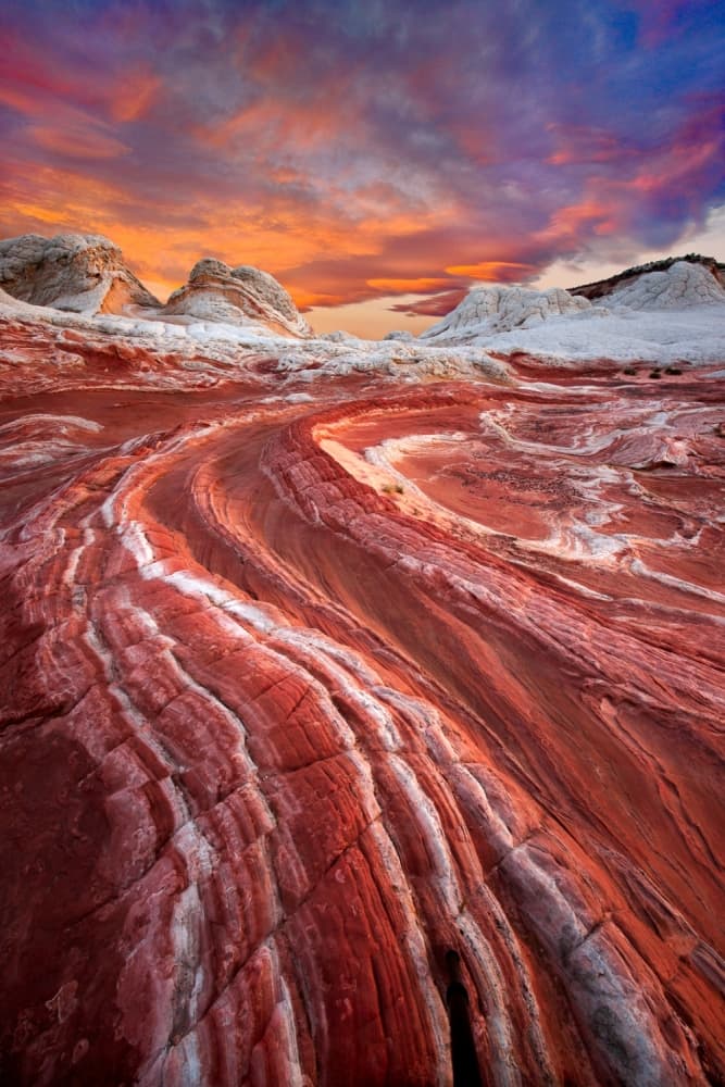 Red Rock Waves at Sunset by John Fan — canvas wall art