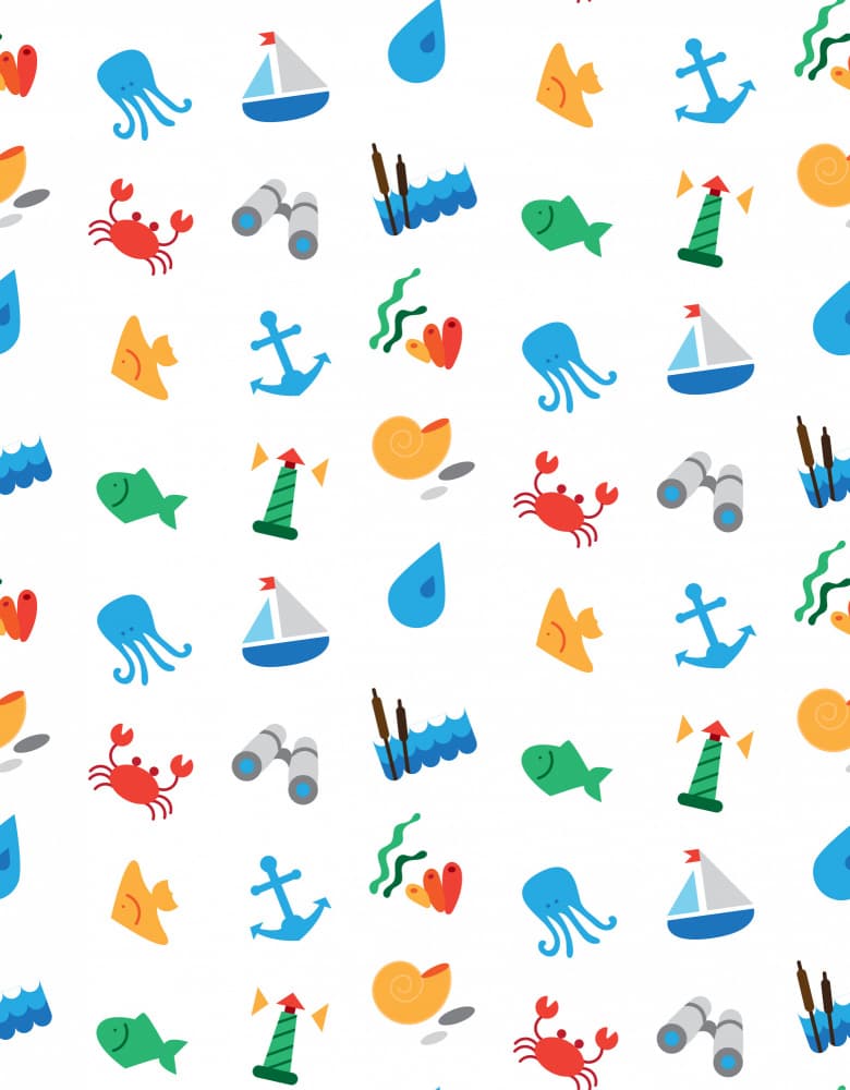 Playful Marine Pattern by Marika Barsrsind β canvas wall art