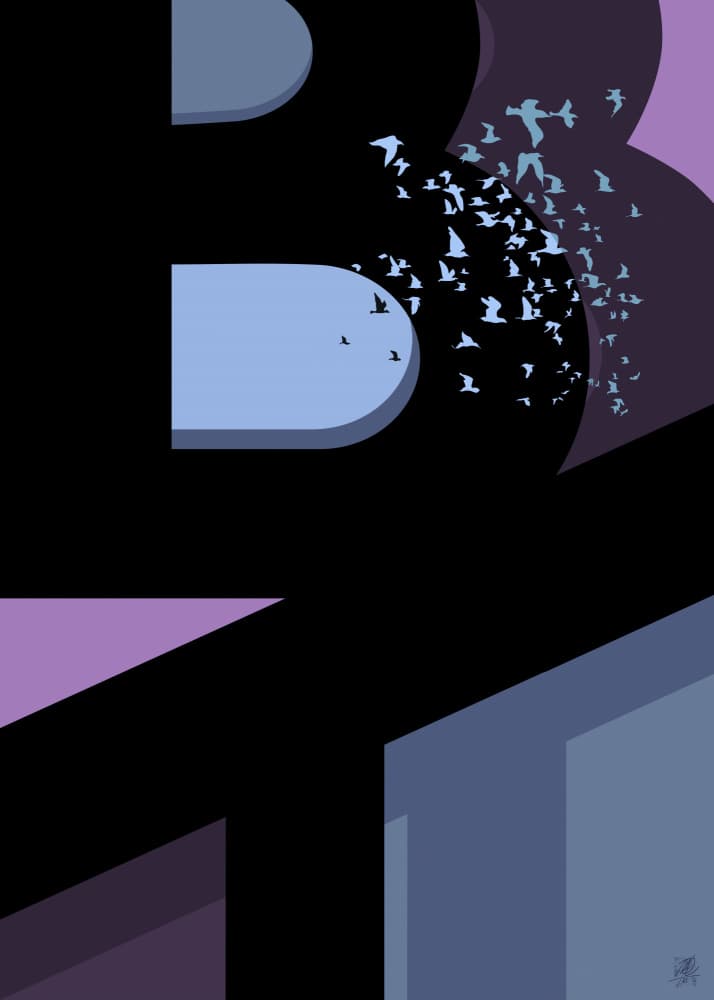 Flying Letter Birds by Osvaldo Russo — canvas wall art