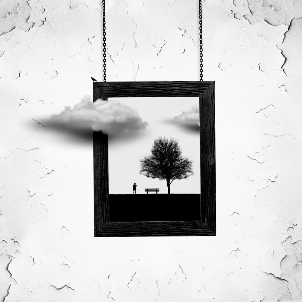 Surreal Framed Landscape by Hadi Malijani (Malenjani) — canvas wall art