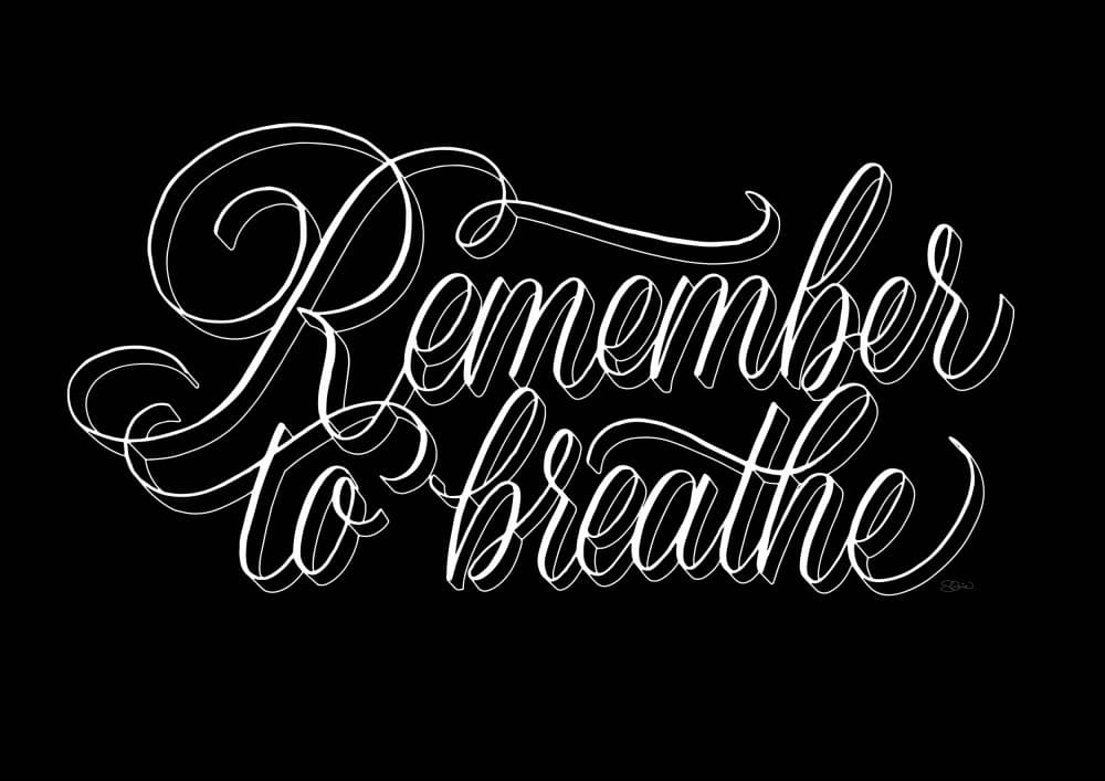 Remember To Breathe Script by Sofie Björkgren-Näse — canvas wall art