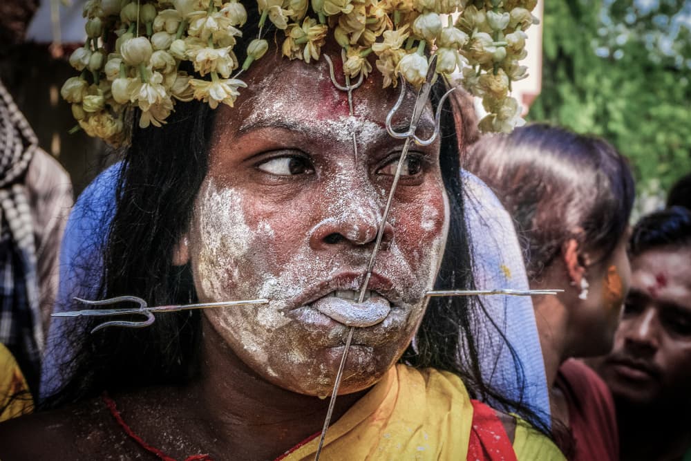 Devotional Face Piercing by Kuntal Biswas — canvas wall art