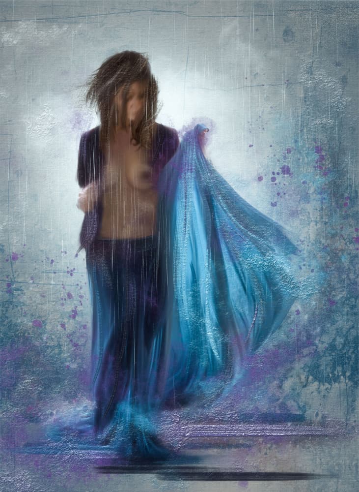 Ethereal Woman In Rain by Charlaine Gerber — canvas wall art