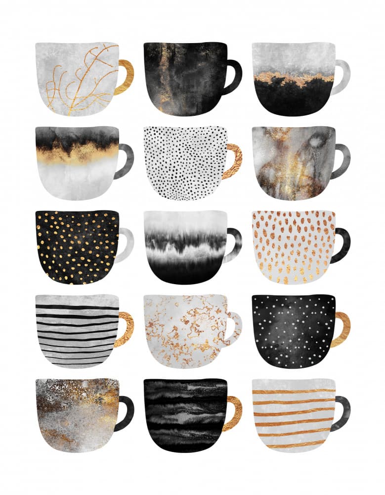 Abstract Mug Collection by Elisabeth Fredriksson — canvas wall art