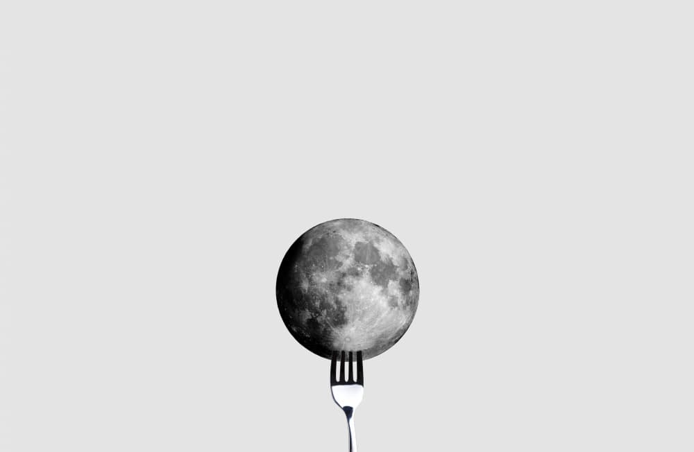 Moon on a Fork by Nilesh Kulkarni — canvas wall art