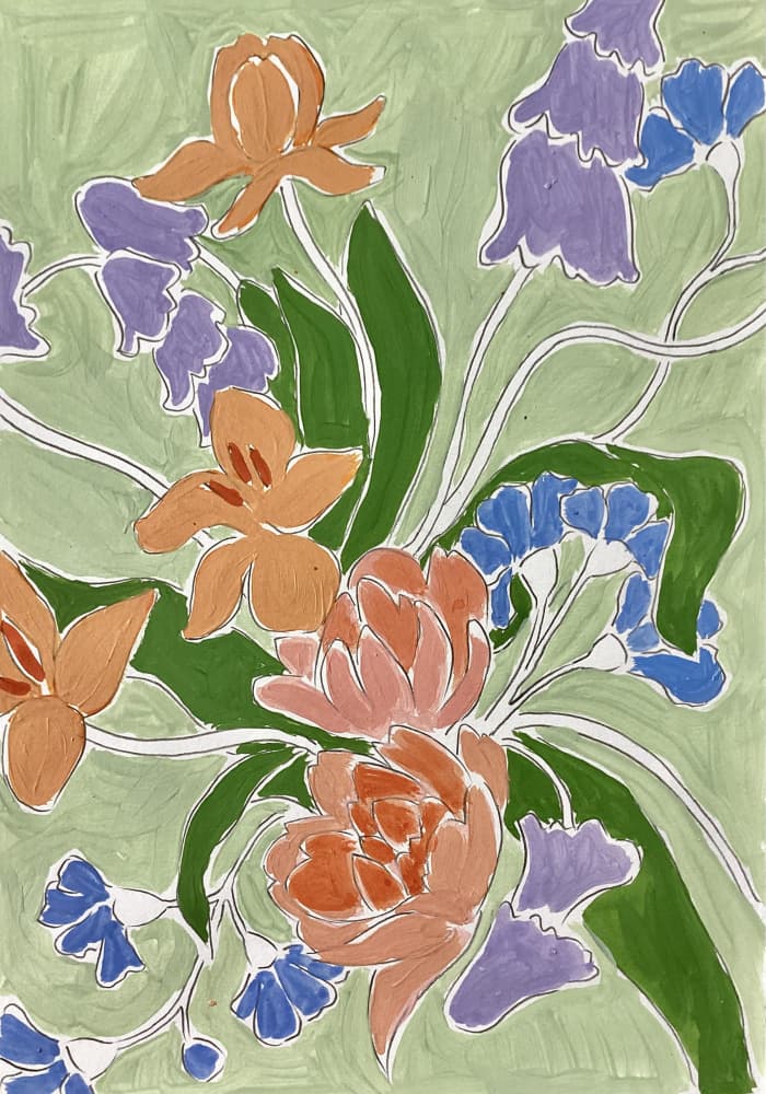 Vibrant Floral Bouquet by Rushati Chowdhury — canvas wall art