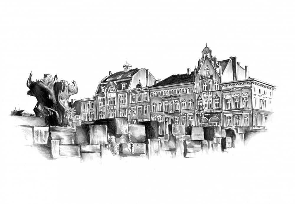 Historic City Sketch by Kulik — canvas wall art