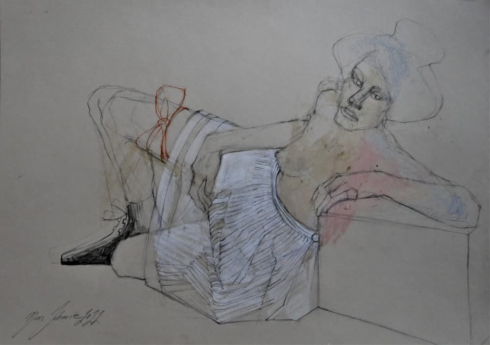 Elegant Reclining Figure by Doris Schmitz — canvas wall art