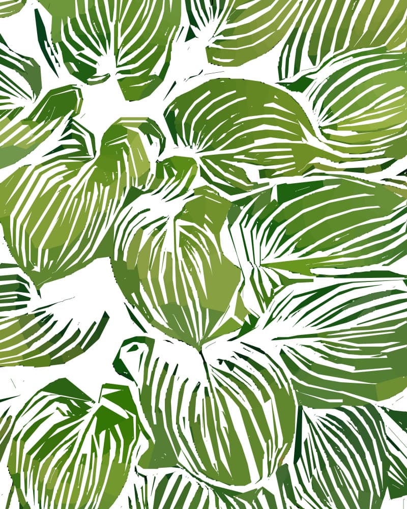 Botanical Green Pattern by Uma Gokhale — canvas wall art