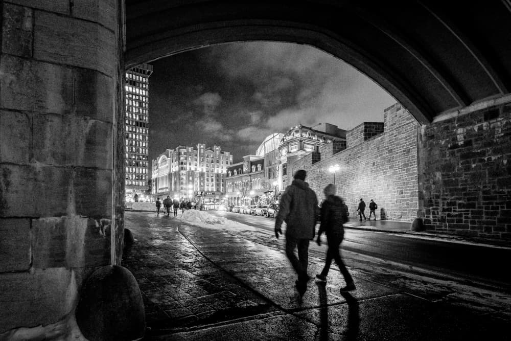 Night City Walk by Michiko Ôtomo — canvas wall art