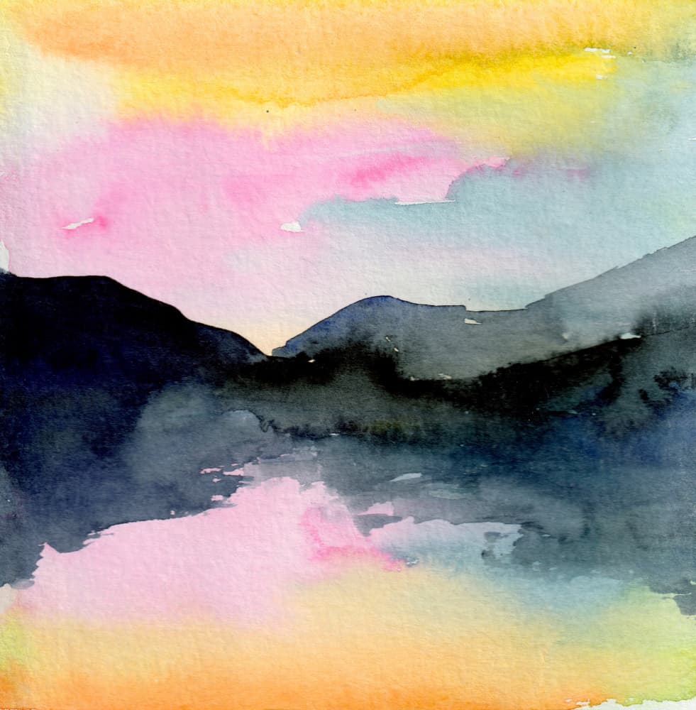 Vibrant Mountain Reflections by Christine Lindstrom — canvas wall art