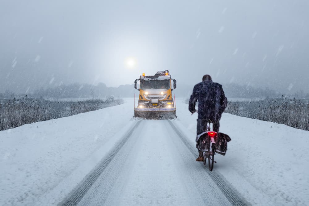 Winter Cycling Snow Plow by Tom Baetsen - xlix.nl — canvas wall art