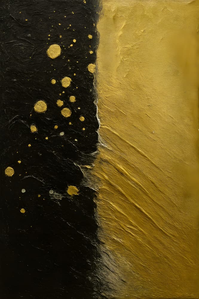 Black Gold Abstract by HUGO — canvas wall art