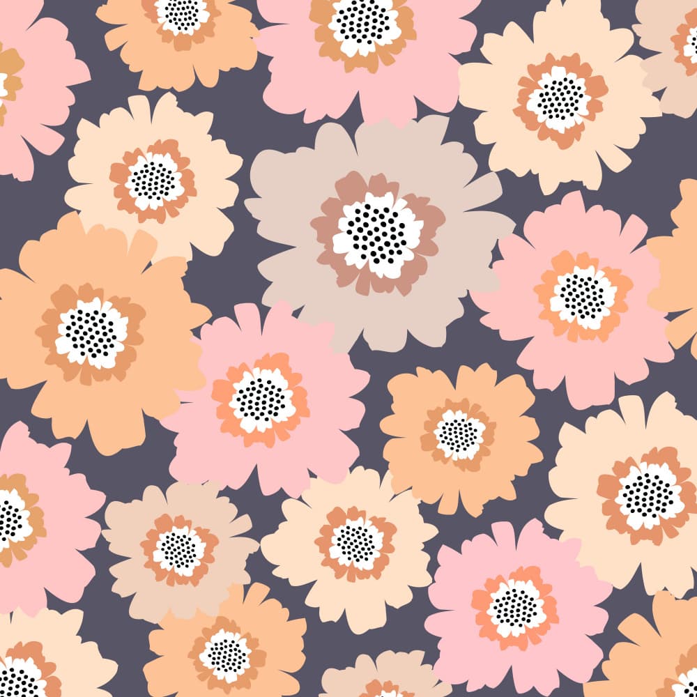 Dark Frilly Floral.png by Kristian Gallagher — canvas wall art
