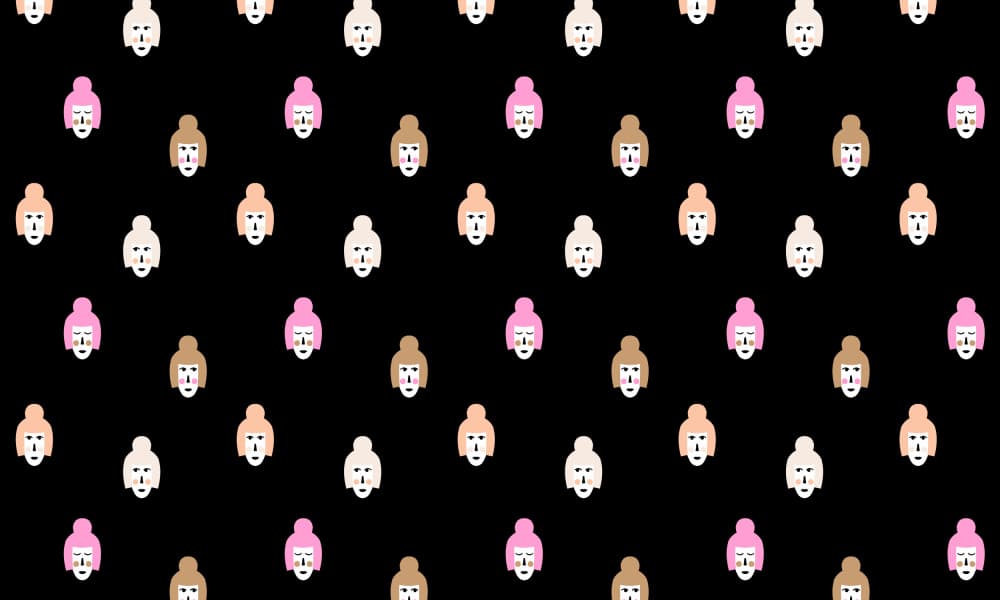Diverse Faces Pattern by Maren Gross — canvas wall art