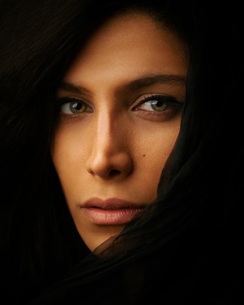 Dark Beauty Gaze by Mehdi Mokhtari — canvas wall art