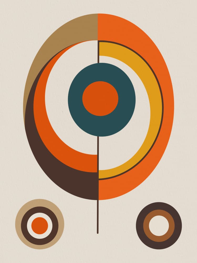 Split Geometric Circles by Little Dean — canvas wall art