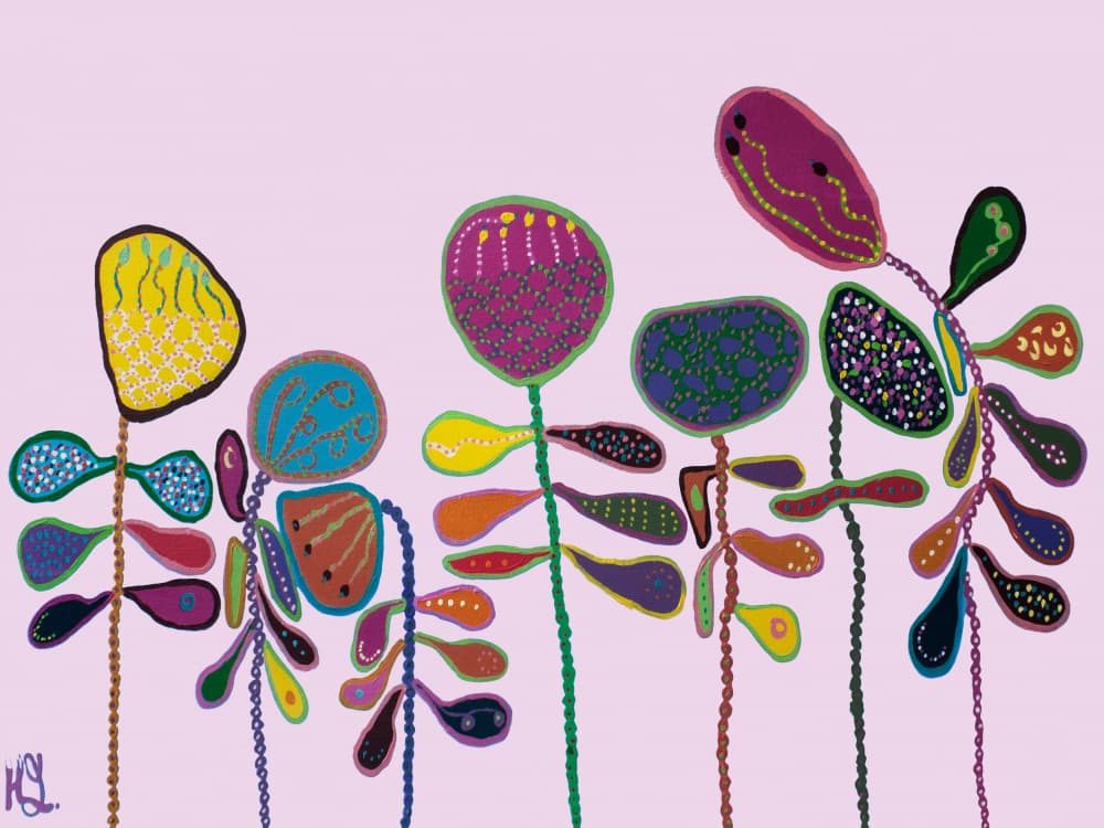 Playful Patterned Flowers by Helen Joynson — canvas wall art