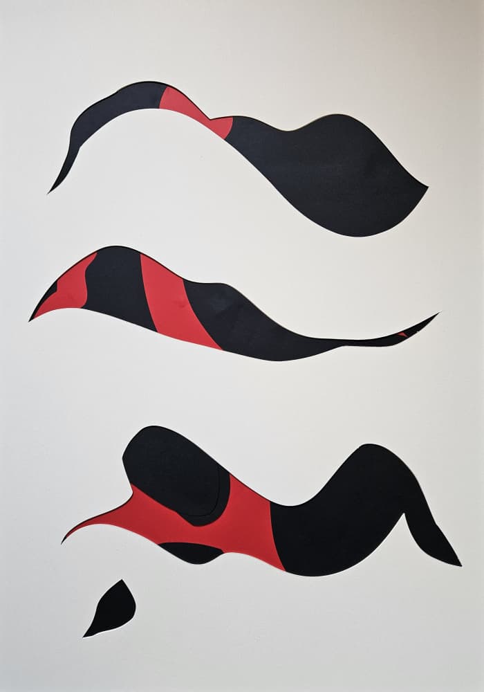 Dynamic Red Black Forms by Stefano Mazzolini — canvas wall art