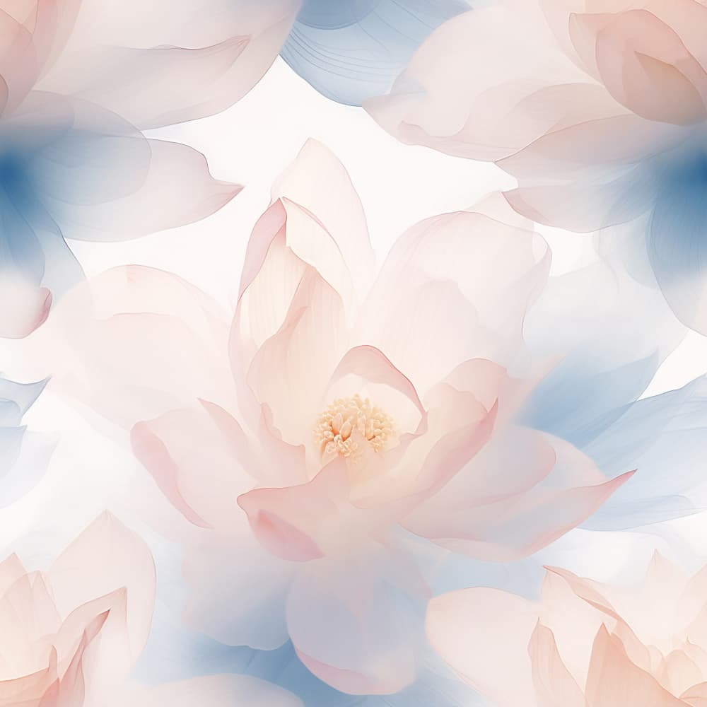 Ethereal Pink Blue Flowers by Bilge Paksoylu — canvas wall art