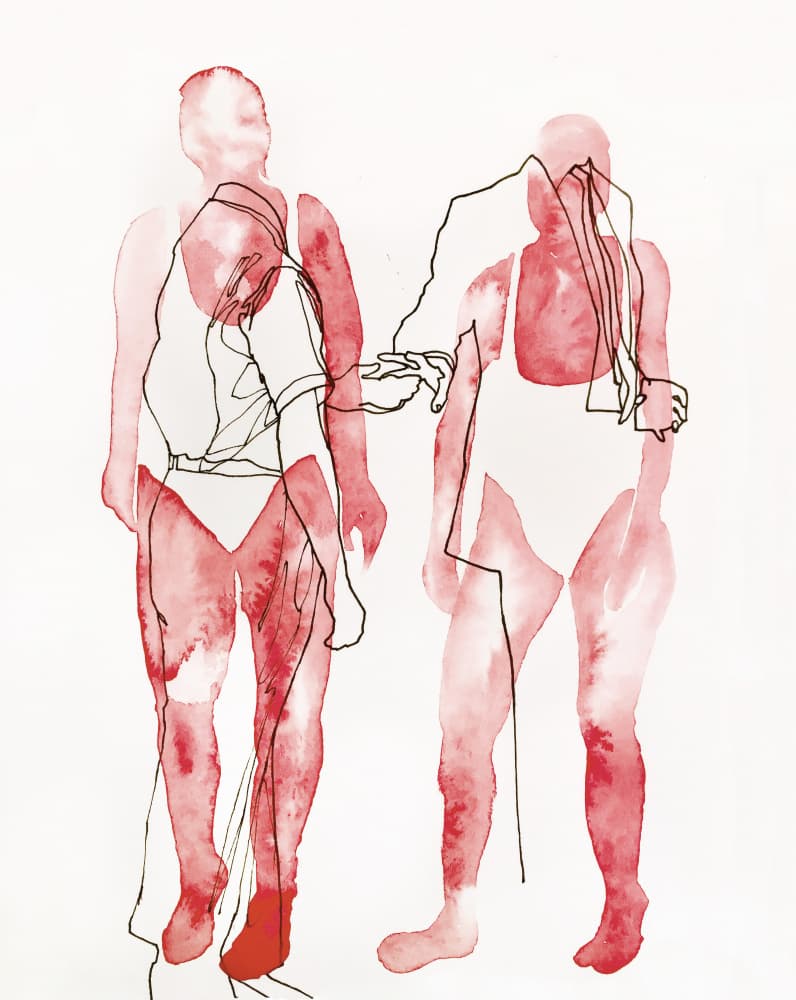 Abstract Red Figures by Joshua Hoskins — canvas wall art