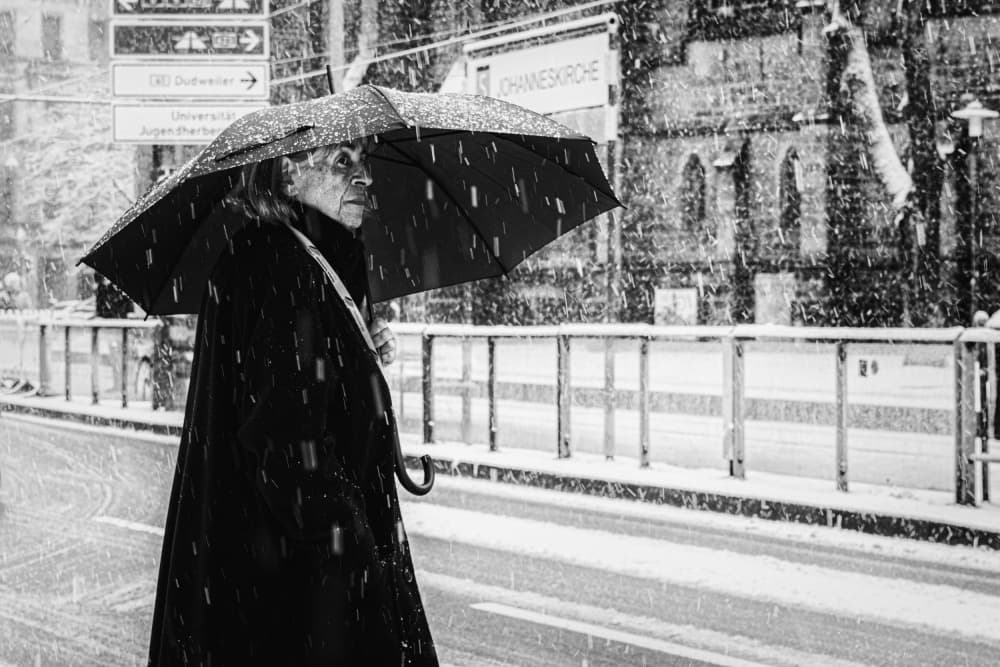 Winter City Walk by Eiji Yamamoto — canvas wall art
