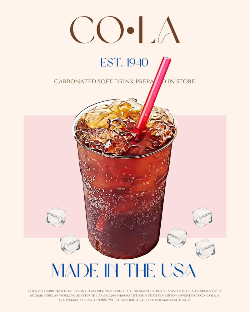 Classic Cola Drink by Nazma Khokhar — canvas wall art