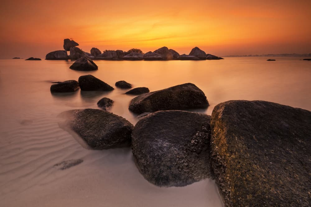 Rocky Beach Sunset by E.L The — canvas wall art