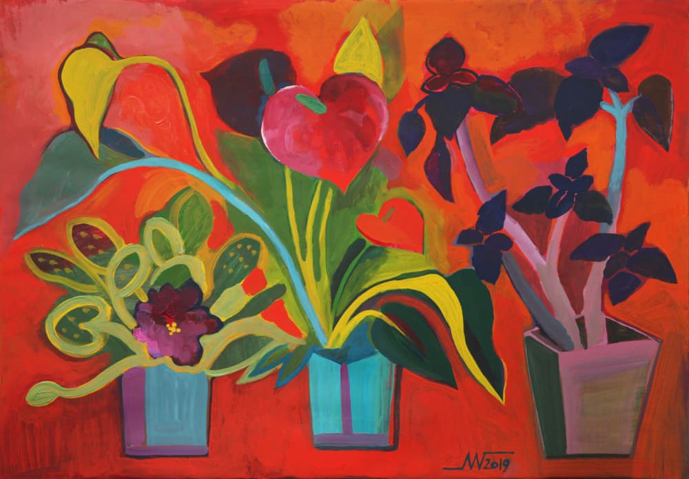 Colorful Tropical Plants by Marina Gorkaeva — canvas wall art
