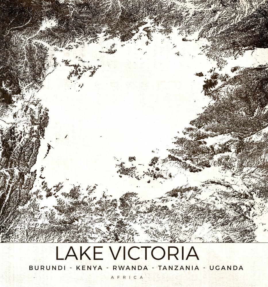 Lake Victoria Topographic Map by Nicholas — canvas wall art