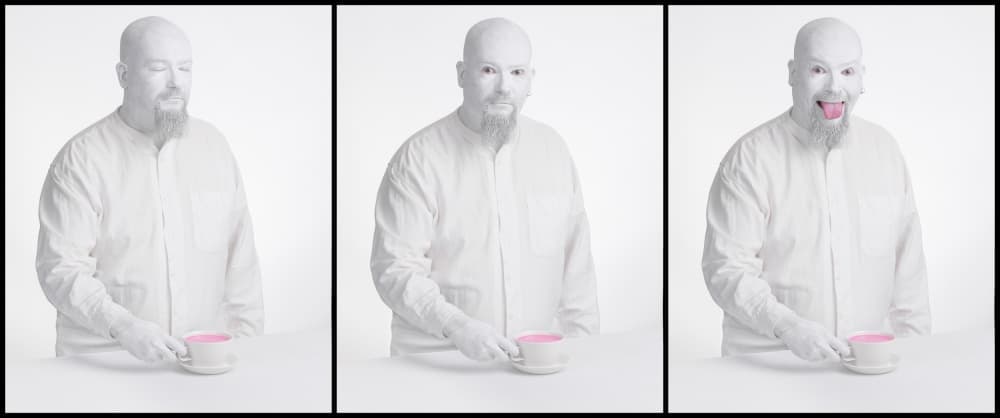 Quirky Man Pink Tea by Petri Damstén — canvas wall art