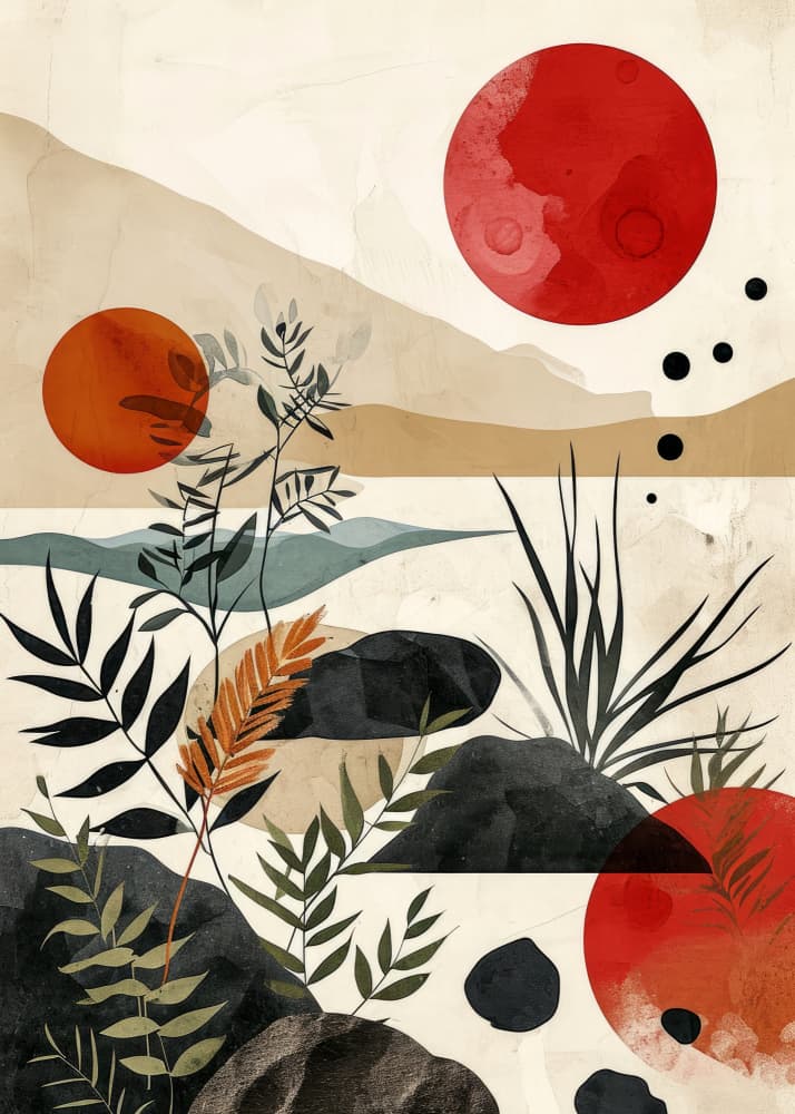 Abstract Desert Suns by Justyna Jaszke — canvas wall art