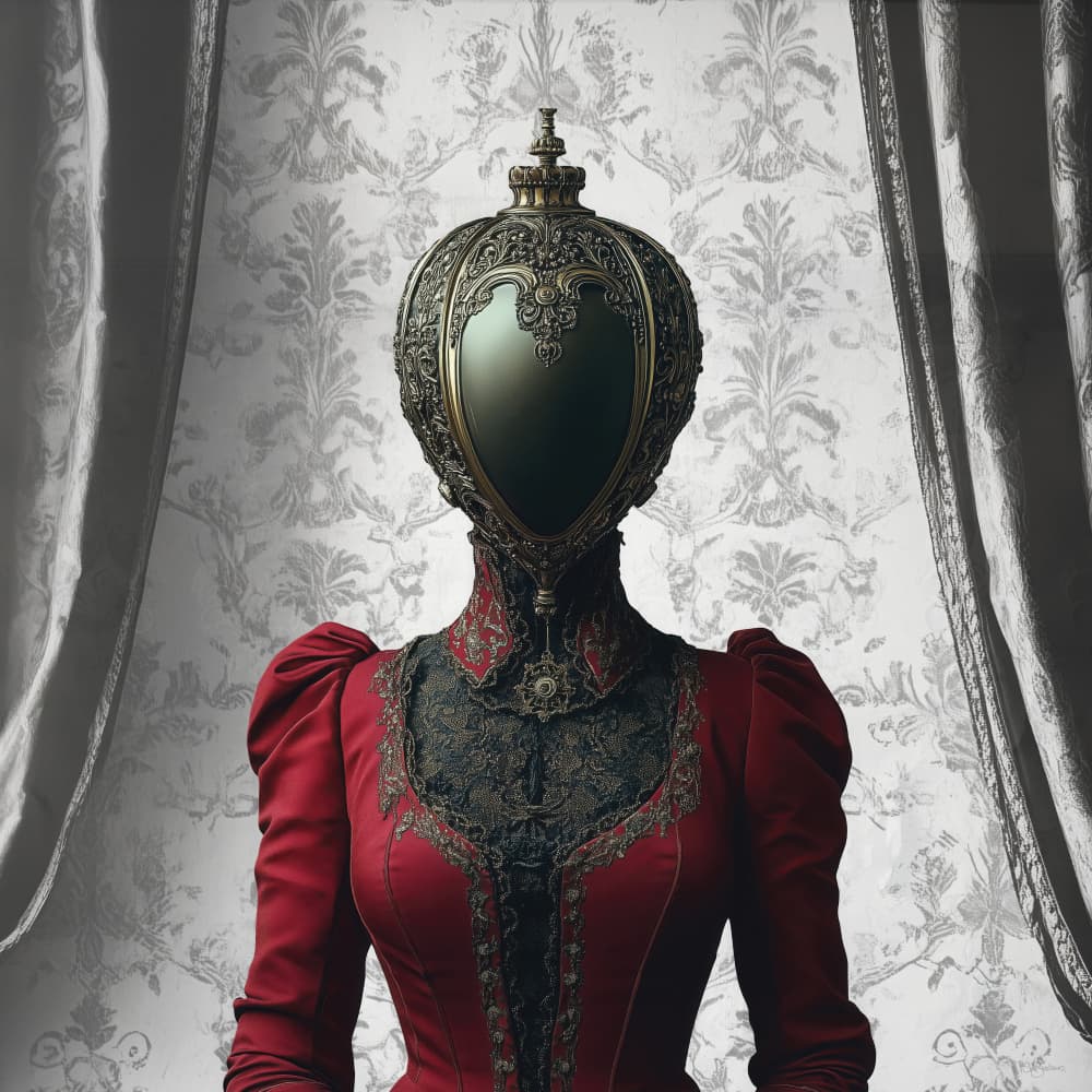Ornate Mirror Lady by Sue Skellern — canvas wall art