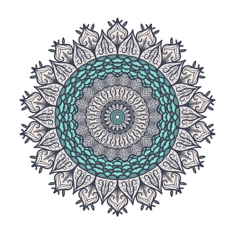 Ornate Teal Mandala by Marika Barsrsind β canvas wall art