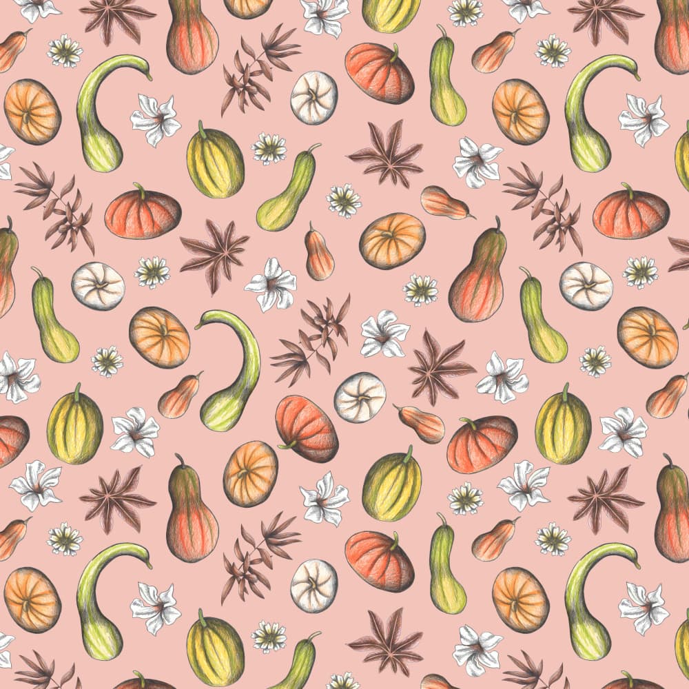 Autumn Harvest Pattern by Cecilia Battaini — canvas wall art