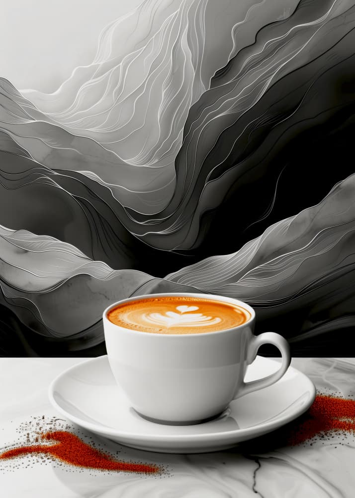 Monochrome Latte Art by Justyna Jaszke — canvas wall art